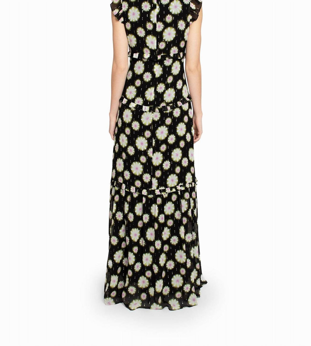 Nicole Miller - Hazy Daisy Ruffle Maxi Dress