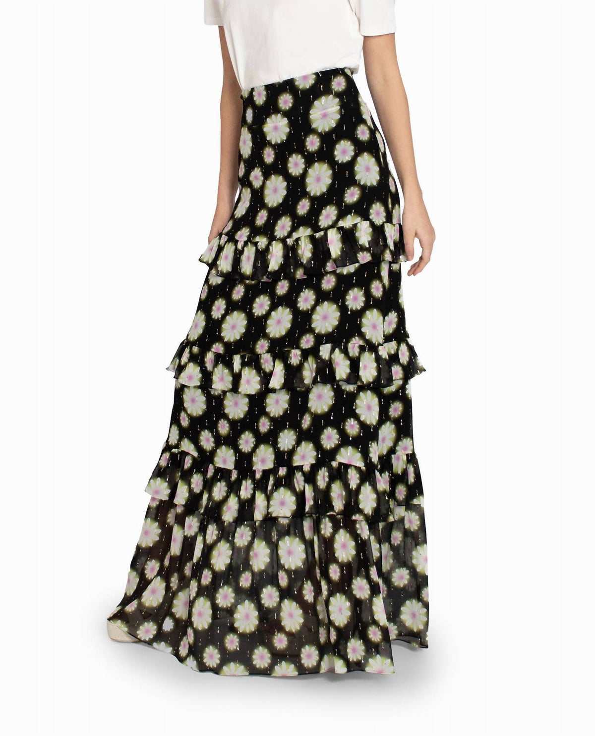 Nicole Miller - Hazy Daisy Tiered Maxi Skirt