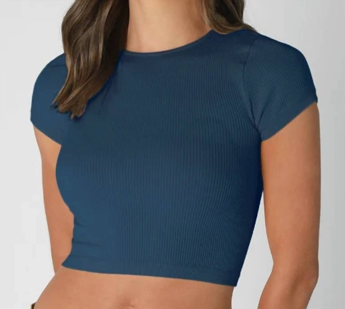 Nikibiki - Cap Sleeve Ribbed Crop Tee