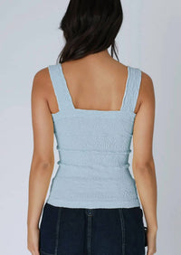 Nikibiki - Square Neck Tank Top - blue - clothing - nylon - blend