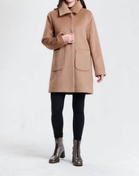 Nikki Jones - Long Sleeve Button Front Melton Coat