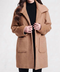 Nikki Jones - Long Sleeve Button Front Melton Coat