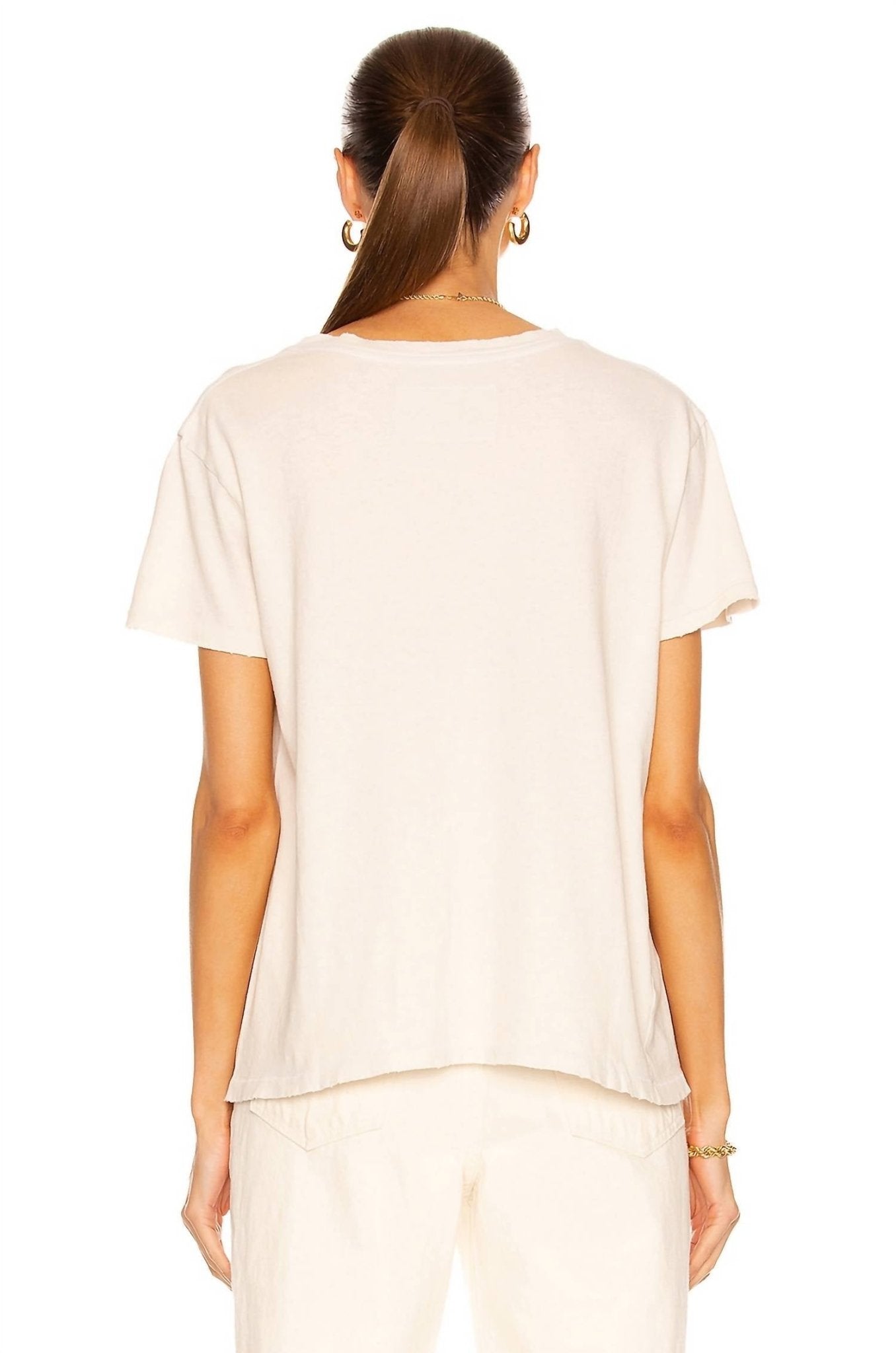 Nili Lotan - Brady Tee - beige - clothing - shirts