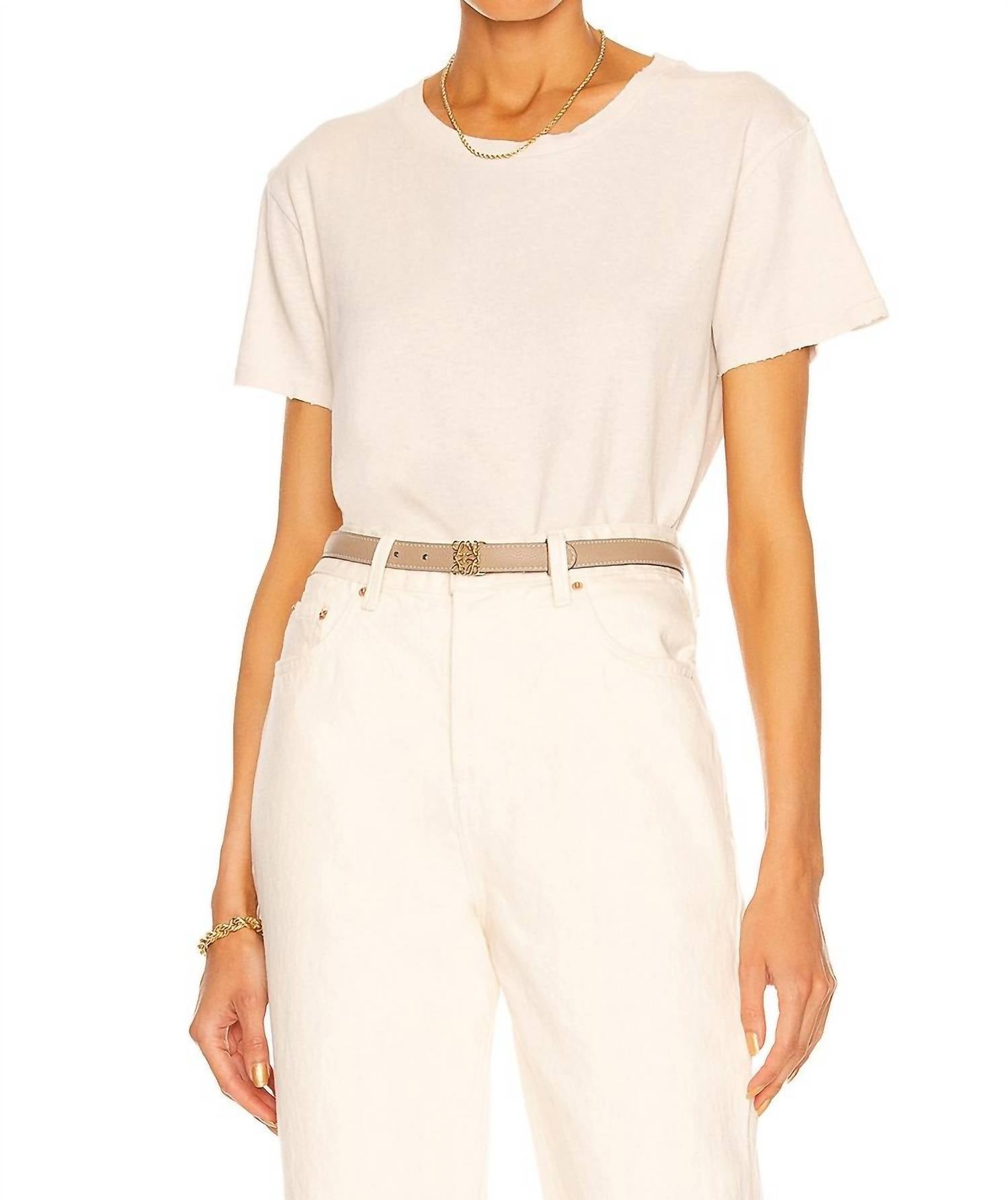 Nili Lotan - Brady Tee - beige - clothing - shirts