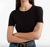 Nili Lotan - Elin Tee - black - blouses - clothing