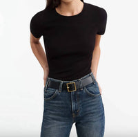 Nili Lotan - Elin Tee - black - blouses - clothing