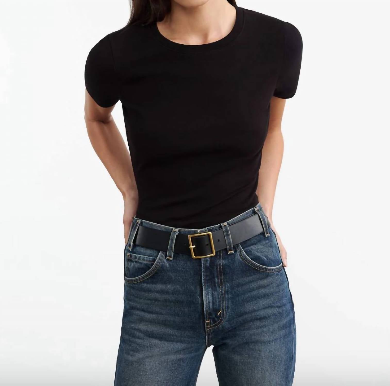 Nili Lotan - Elin Tee - black - blouses - clothing