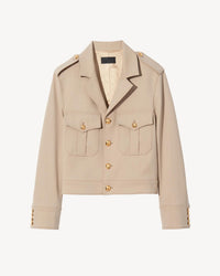 Nili Lotan - Lise Cropped Military Blazer - beige - blazers - clothing