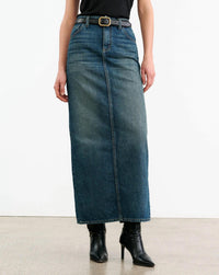 Nili Lotan - Ozzy Denim Skirt - blue - clothing - cotton