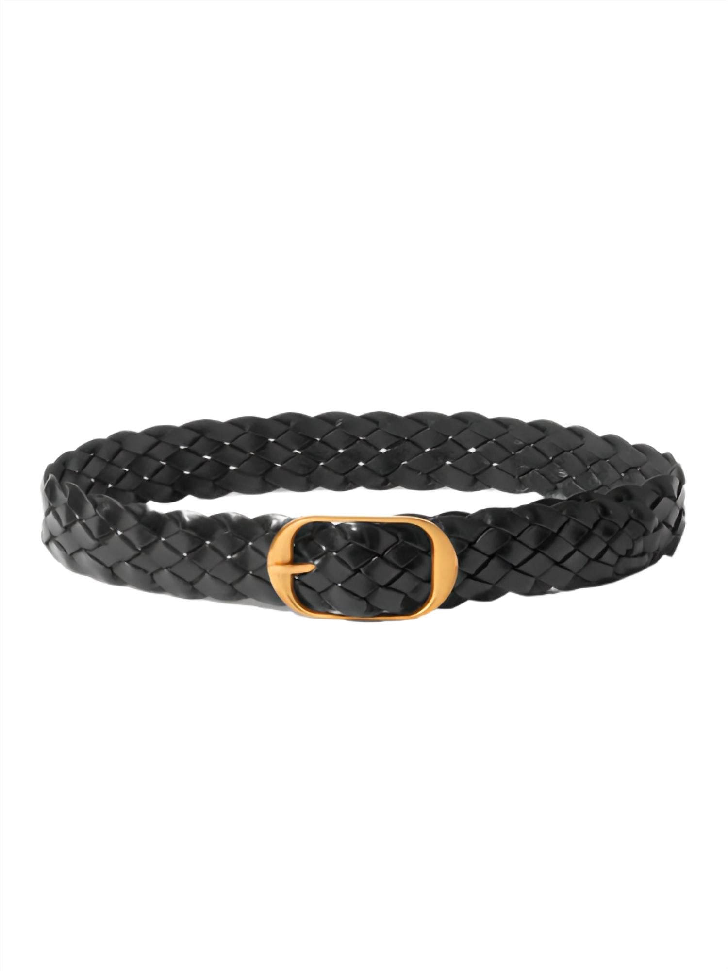 Nili Lotan - Women's Braided Nili Belt - accessories - belts - black