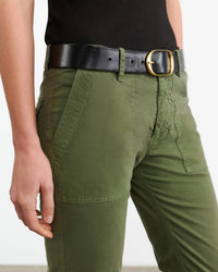 Nili Lotan - Women's Jenna Straight Crop Twill Pants - clothing - cotton - blend - green