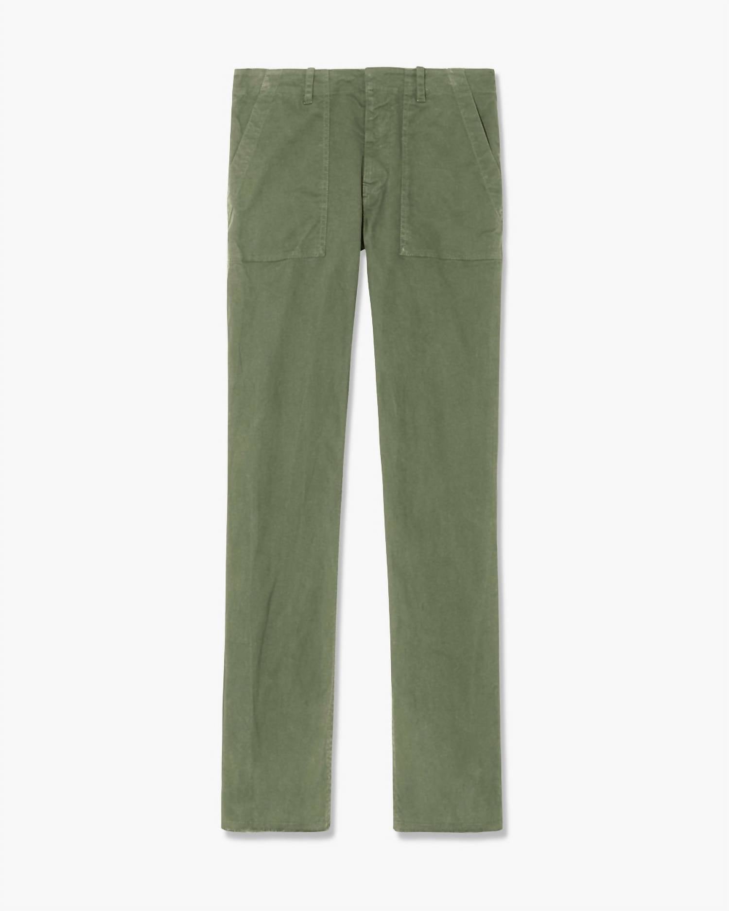 Nili Lotan - Women's Jenna Straight Crop Twill Pants - clothing - cotton - blend - green