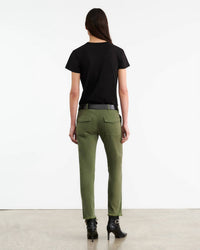 Nili Lotan - Women's Jenna Straight Crop Twill Pants - clothing - cotton - blend - green
