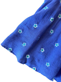 Nimo With Love - Apple Embroidered Flowers Linen Dress - blue - clothing - dresses