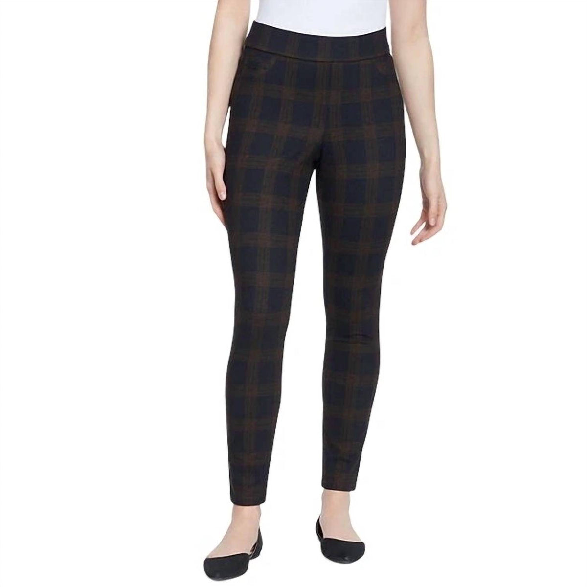 Nine West - Heidi Skinny Plaid Pull-on Pants