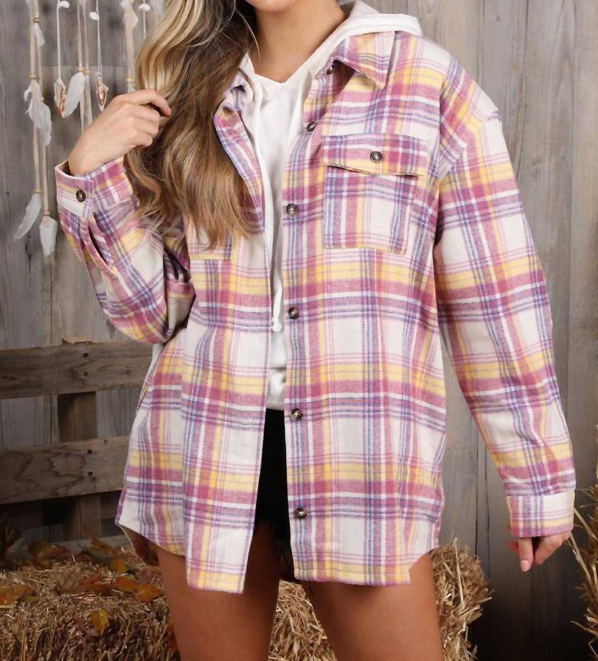 Ninexis - Flannel Texture Shacket