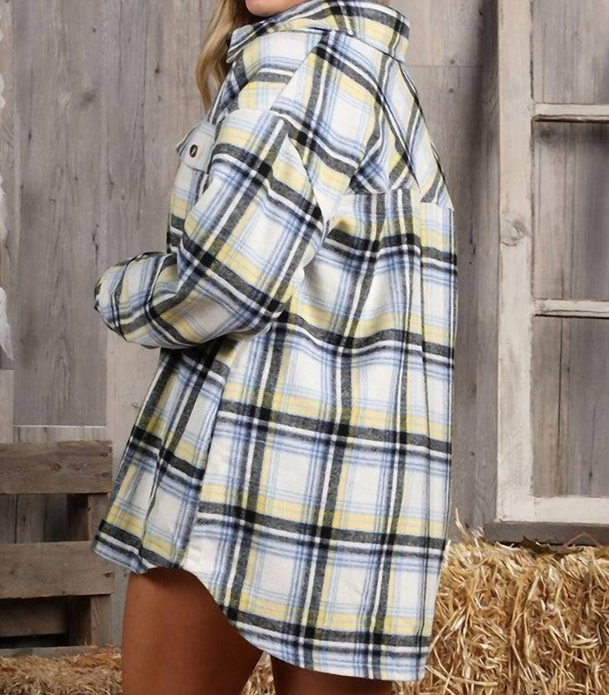 Ninexis - Women's Flannel Texture Shacket