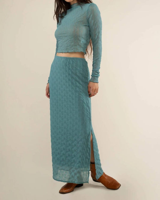 Nlt - Jacquard Mesh Maxi Skirt - Plus - clothing - green - long - skirts