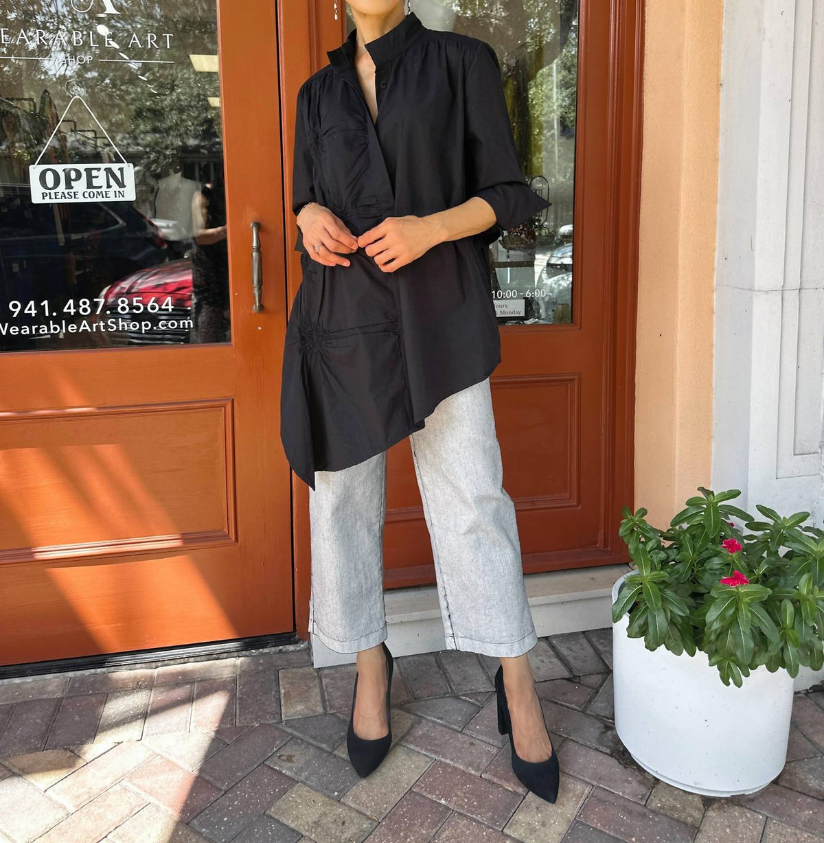 Noen - Asymmetric Gathered Cotton Shirt