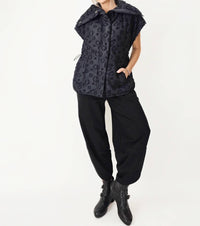 Noen - Oversize Button Front Jacquard Vest