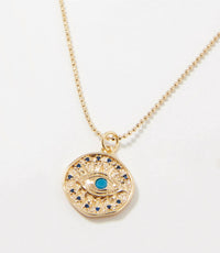 Nomie - Turquoise Luck Charm Necklace - gold - jewelry - necklaces
