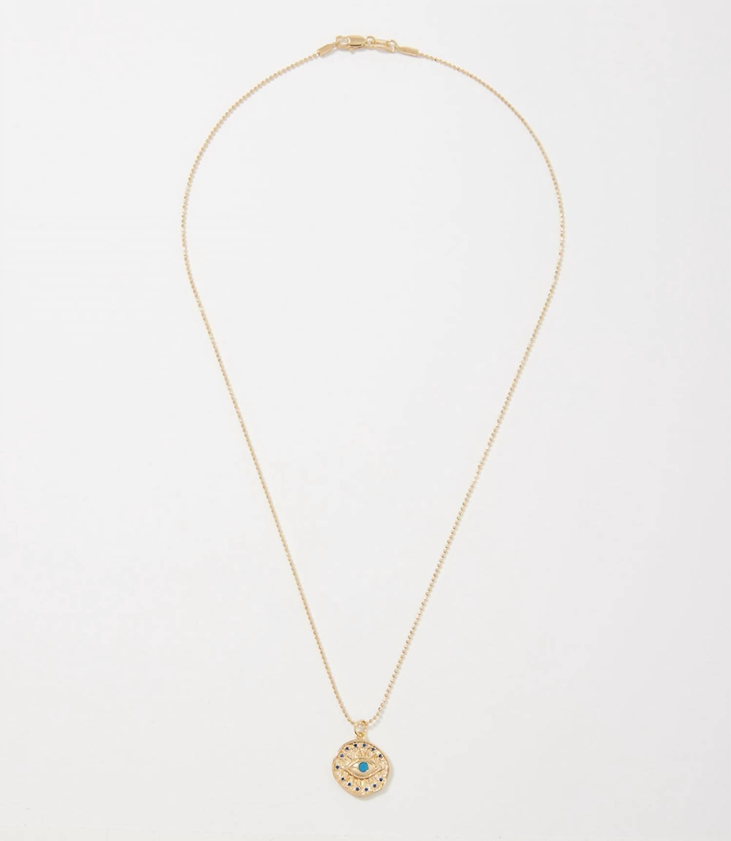 Nomie - Turquoise Luck Charm Necklace - gold - jewelry - necklaces