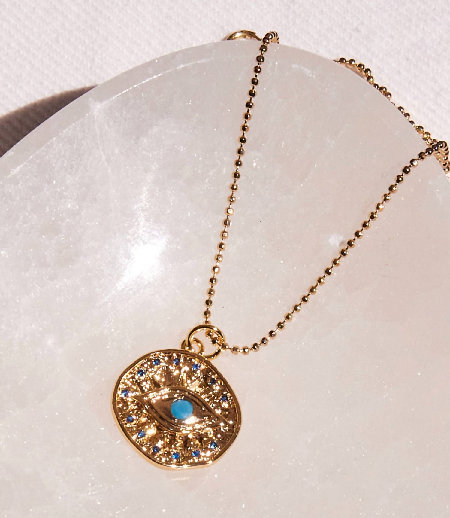 Nomie - Turquoise Luck Charm Necklace - gold - jewelry - necklaces