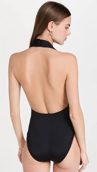 Norma Kamali - Halter One Piece Swimsuit - black - clothing - one - pieces