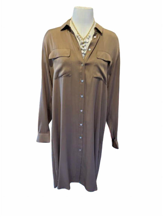 Nouvelle / Silk95Five - Women's Sicily Shirt Dress - brown - clothing - dresses