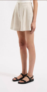Nude Lucy - Thilda Tailored Shorts - beige - clothing - high - waist