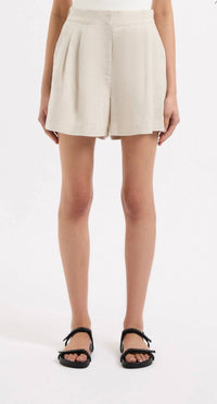 Nude Lucy - Thilda Tailored Shorts - beige - clothing - high - waist