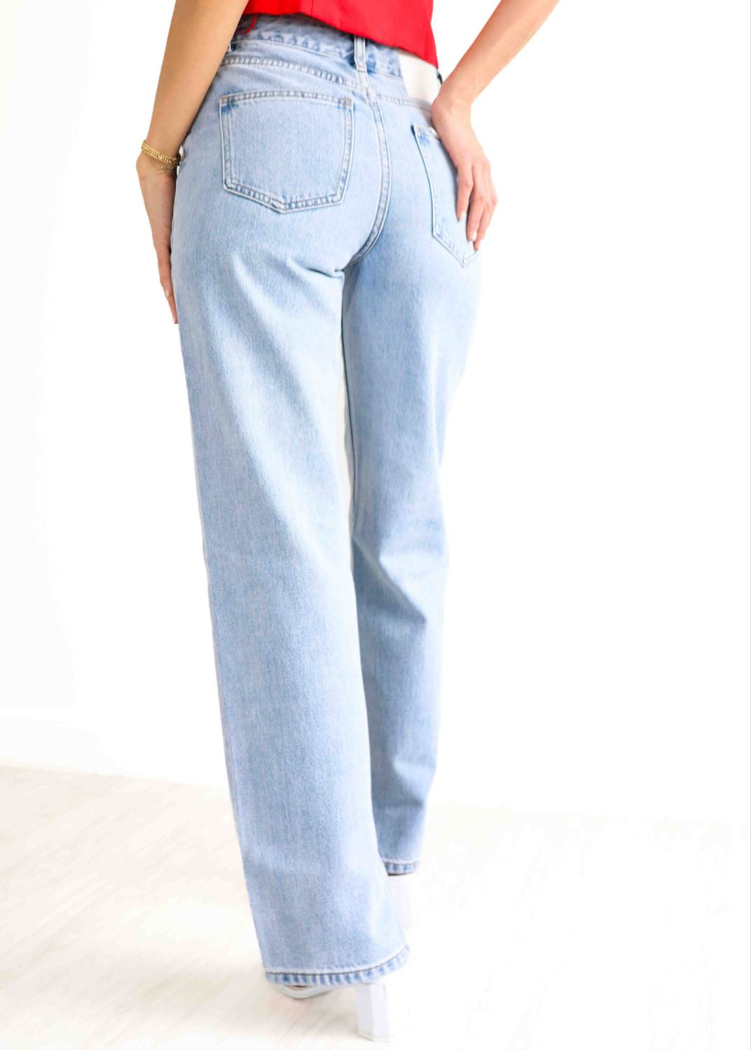 Nude Lucy - Women's Organic Split Hem Jeans - blue - clothing - cotton