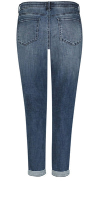 Nydj - Margot Girlfriend Jeans With Roll Cuffs - blue - clothing - cotton - blend
