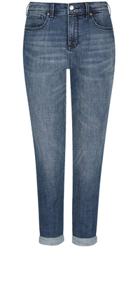 Nydj - Margot Girlfriend Jeans With Roll Cuffs - blue - clothing - cotton - blend
