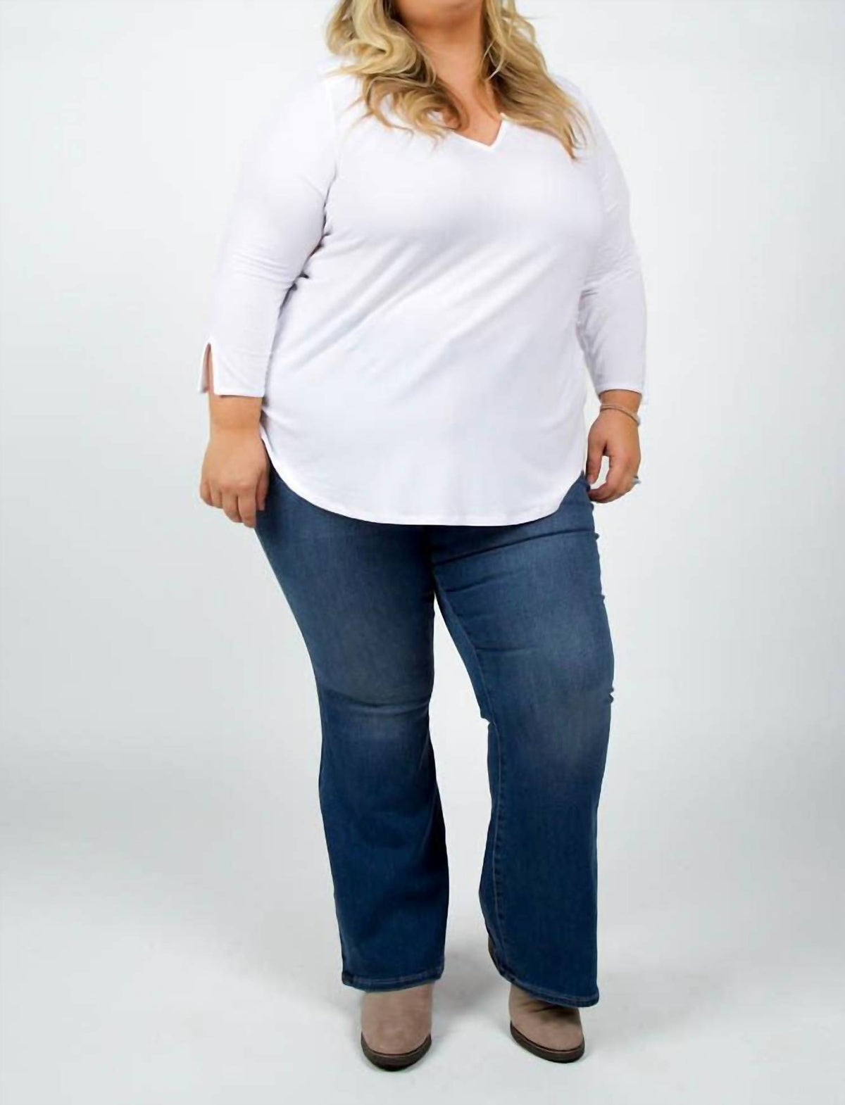 Nydj - Perfect Long Sleeve V-neck Tee - Plus