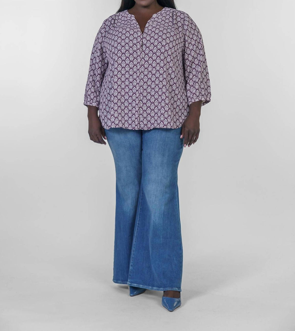Nydj - Pintuck Button Down Blouse - Plus