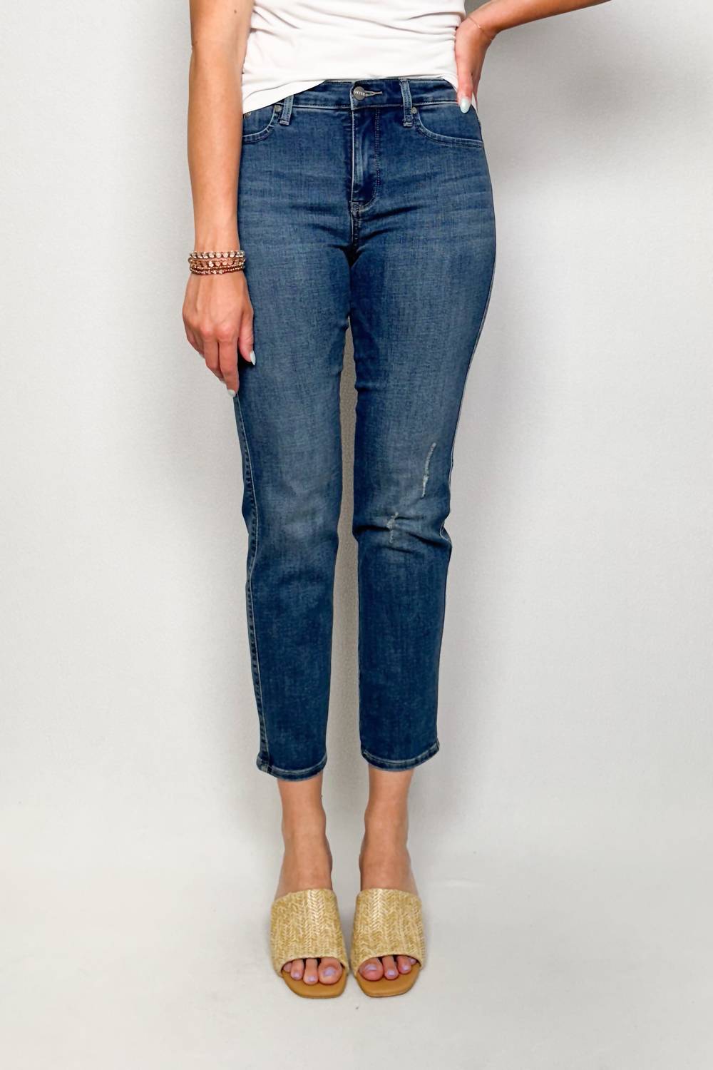 Nydj - Stella Tapered Ankle Jeans - ankle - blue - clothing