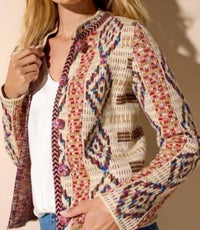 Nzt By Nic+Zoe - Color Weave Knit Jacket - bomber - jackets - brown - clothing