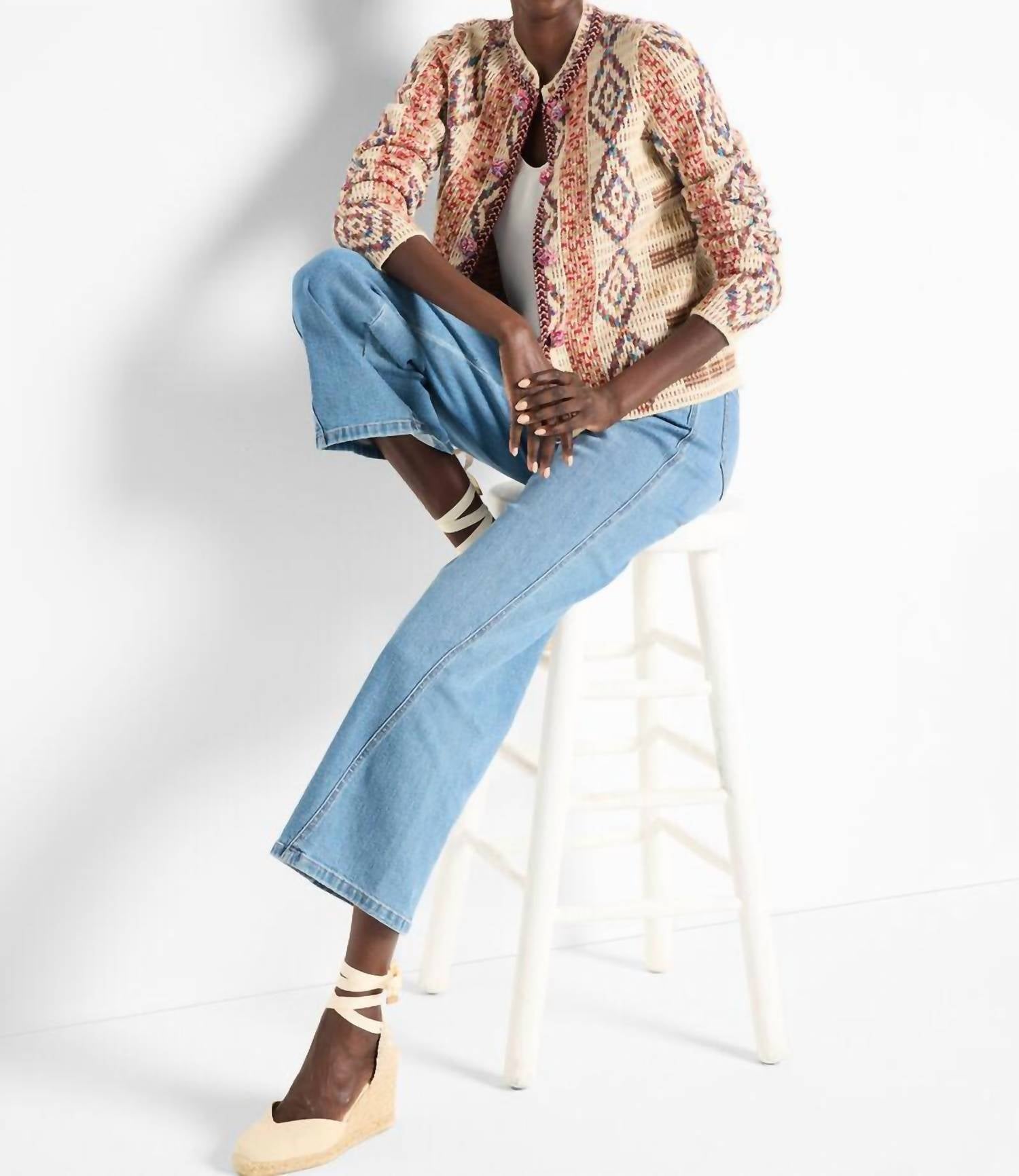 Nzt By Nic+Zoe - Color Weave Knit Jacket - bomber - jackets - brown - clothing
