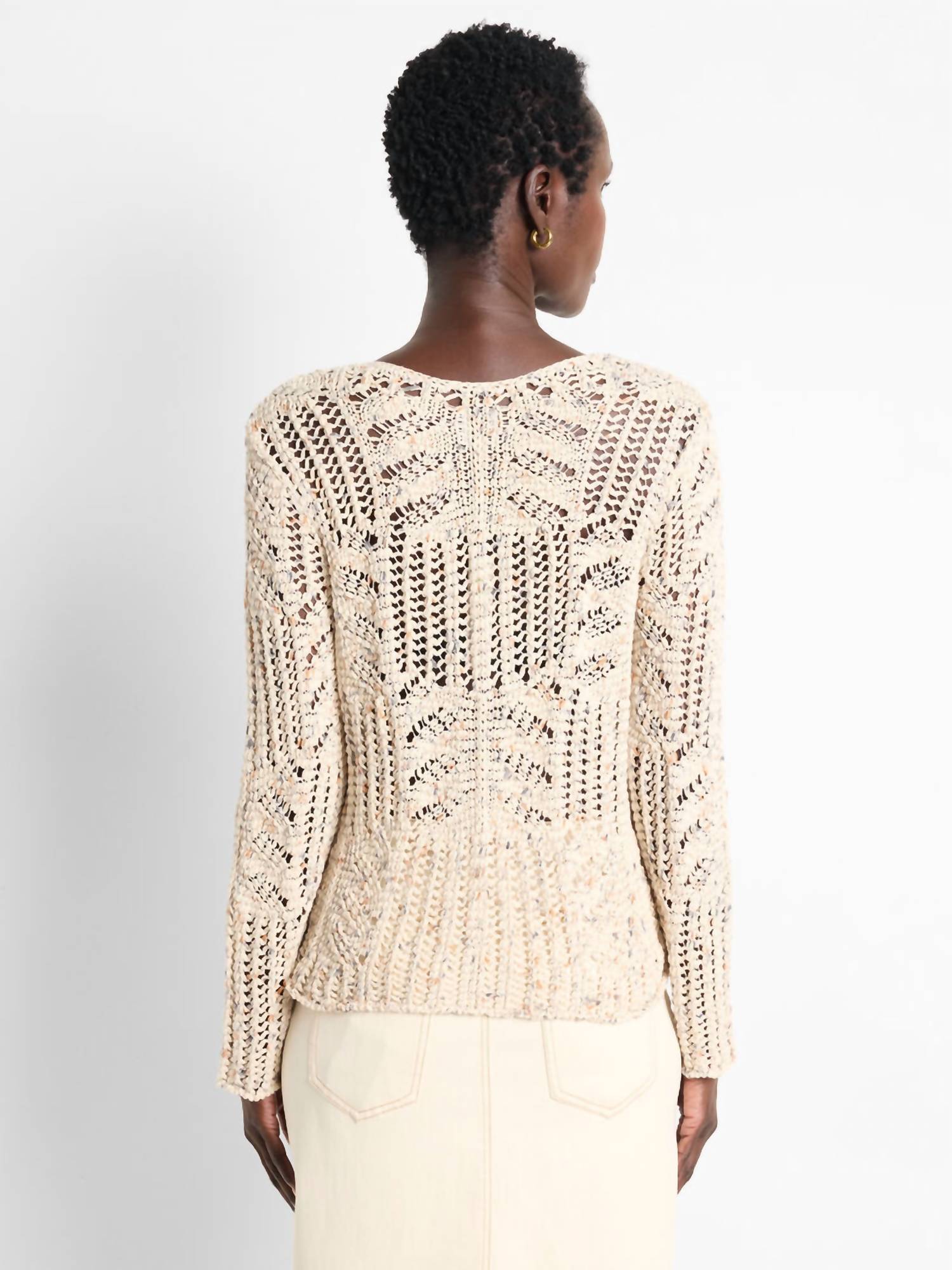 Nzt By Nic+Zoe - Denim Dot Sweater - brown - clothing - cotton - blend