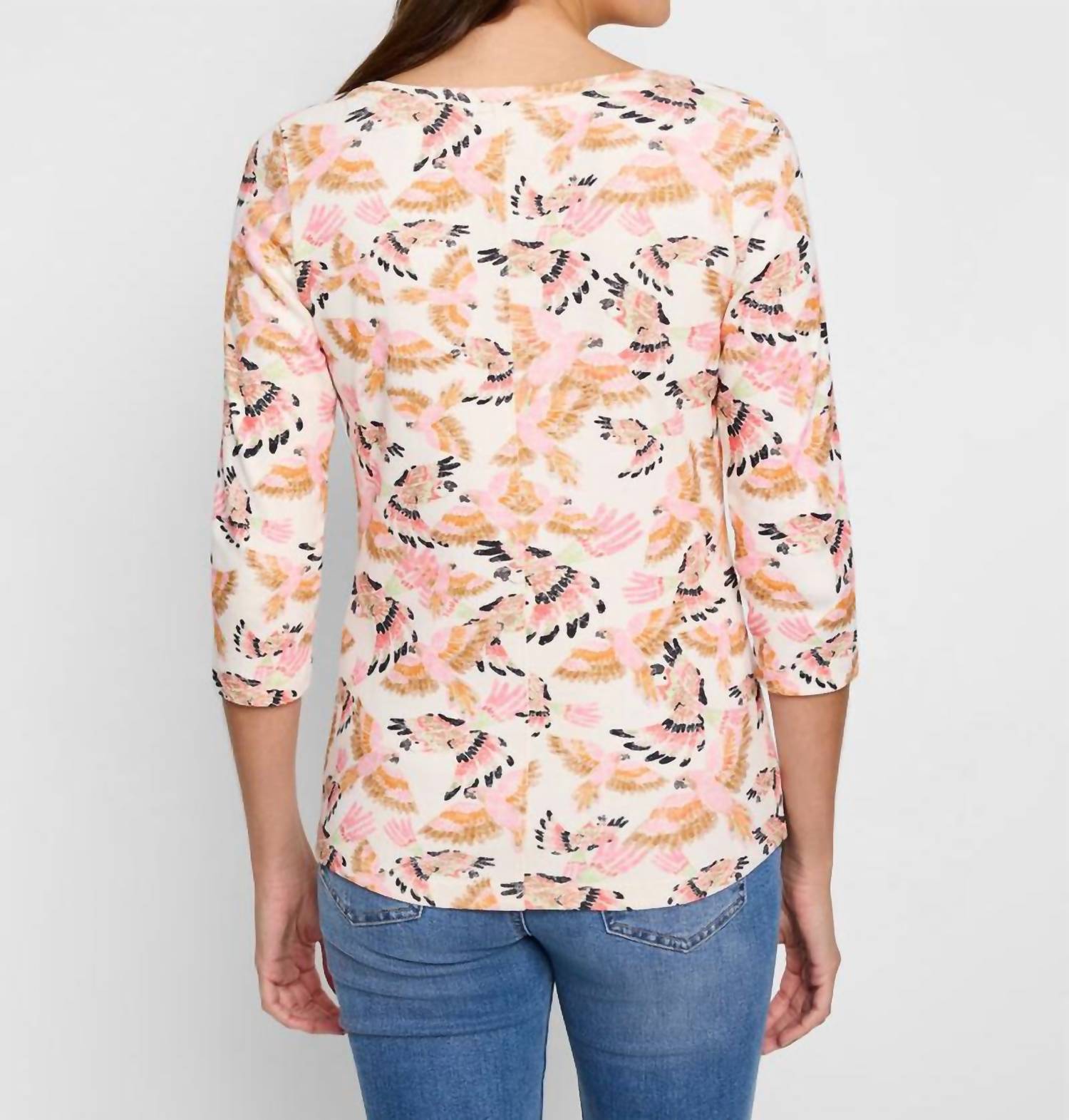 Nzt By Nic+Zoe - In Flight Quarter Sleeve Boat Tee - clothing - cotton - patterned