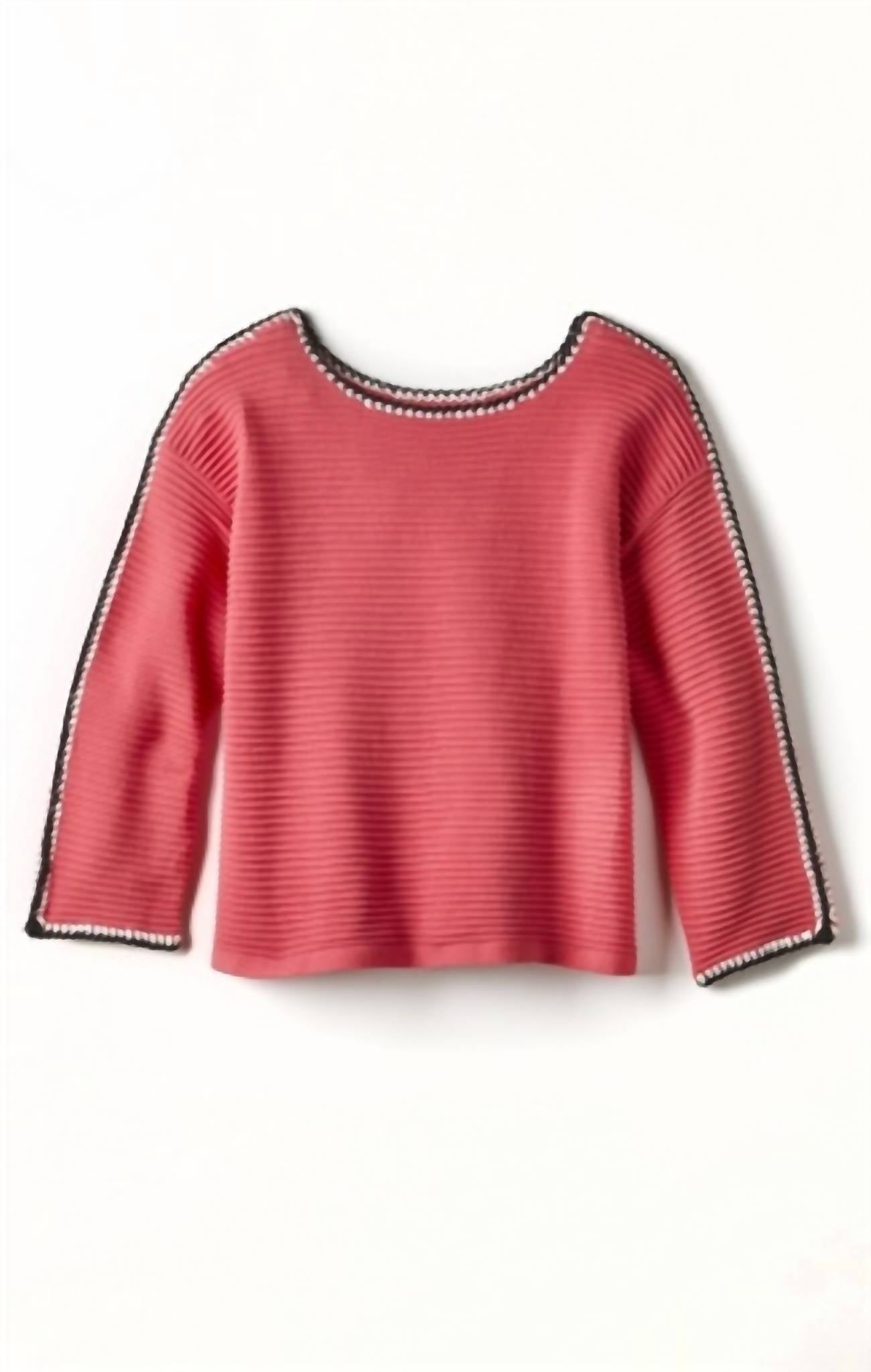 Nzt By Nic+Zoe - Ottoman Stitched Sweater - clothing - crew - pink