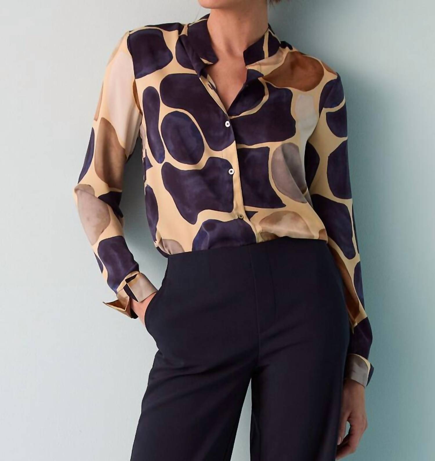 Nzt By Nic+Zoe - Playful Pebble Woven Shirt - blouses - blue - clothing