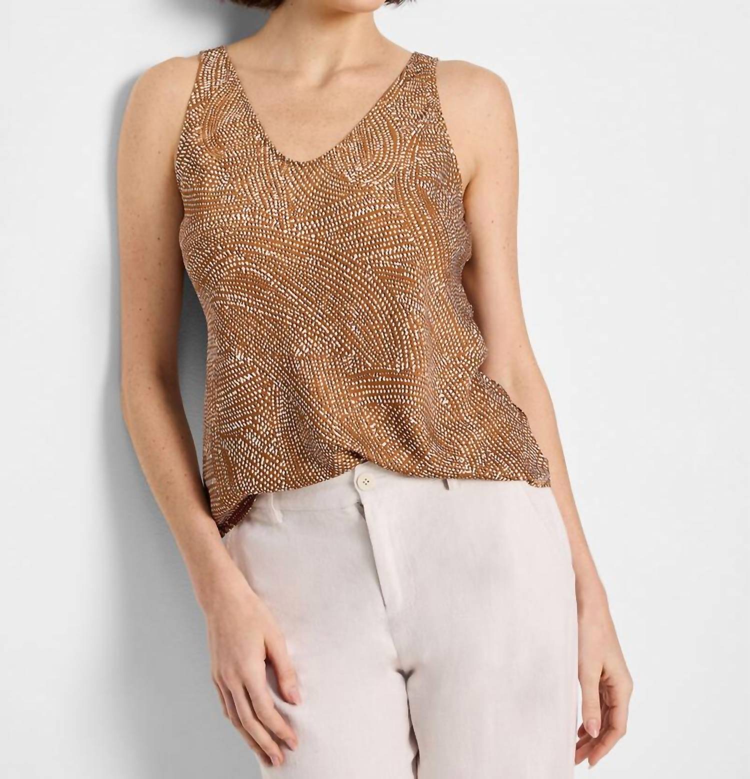 Nzt By Nic+Zoe - Swirling Sands Woven Tank - brown - clothing - patterned