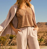 Nzt By Nic+Zoe - Swirling Sands Woven Tank - brown - clothing - patterned