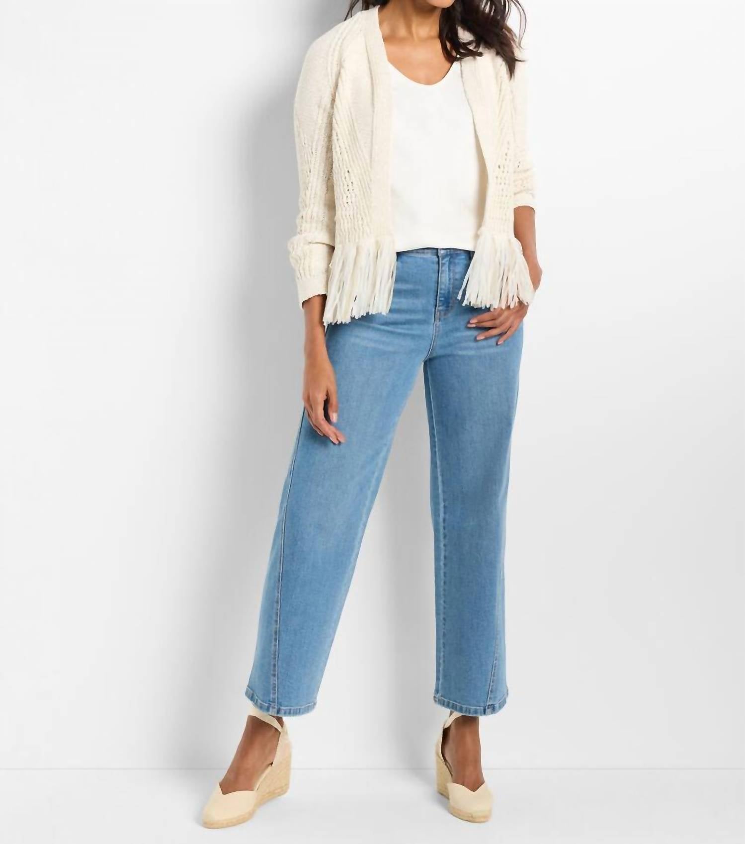 Nzt By Nic+Zoe - Tape Fringe Cardigan - cardigans - clothing - cotton - blend