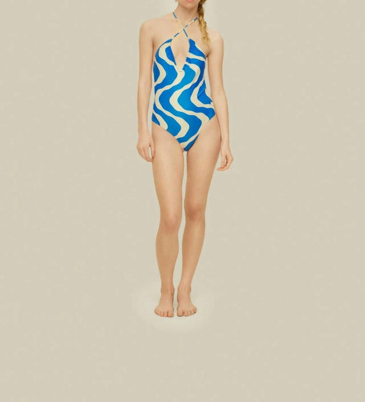Oas - Rippling Iodio Bathing Suit - blue - clothing - one - pieces