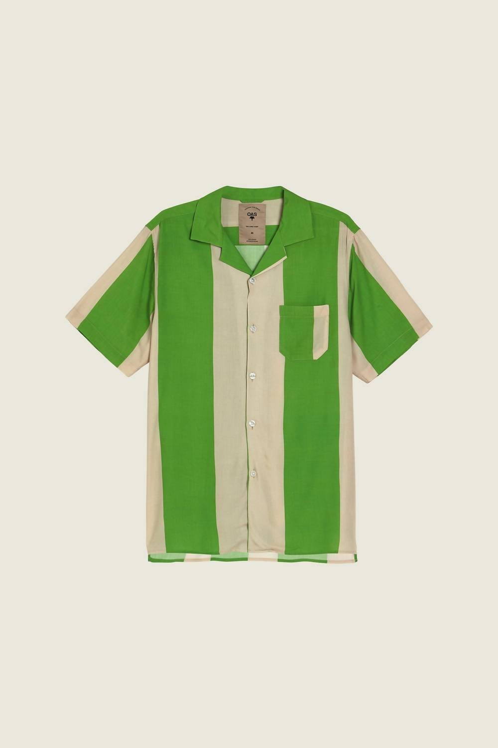 Oas - Stripe Viscose Button Up Shirt - casual - button - down - shirts - clothing - green