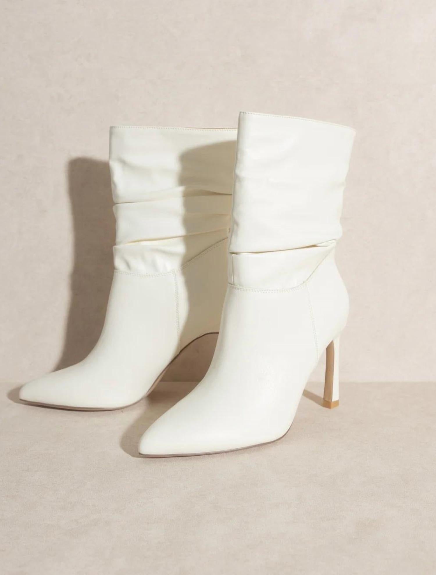 Oasis Society - Women Kali Slouch Boots - heeled - boots - shoes - white