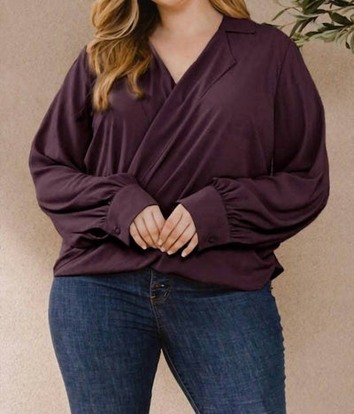 Oddi - Draped Wrap Twist Shirt Blouse - Plus